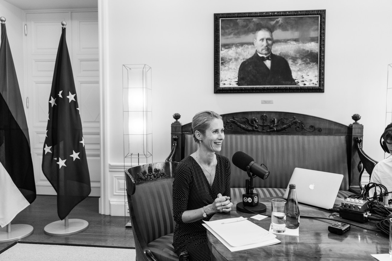 Prime Minister Kaja Kallas in her office at Stenbock House