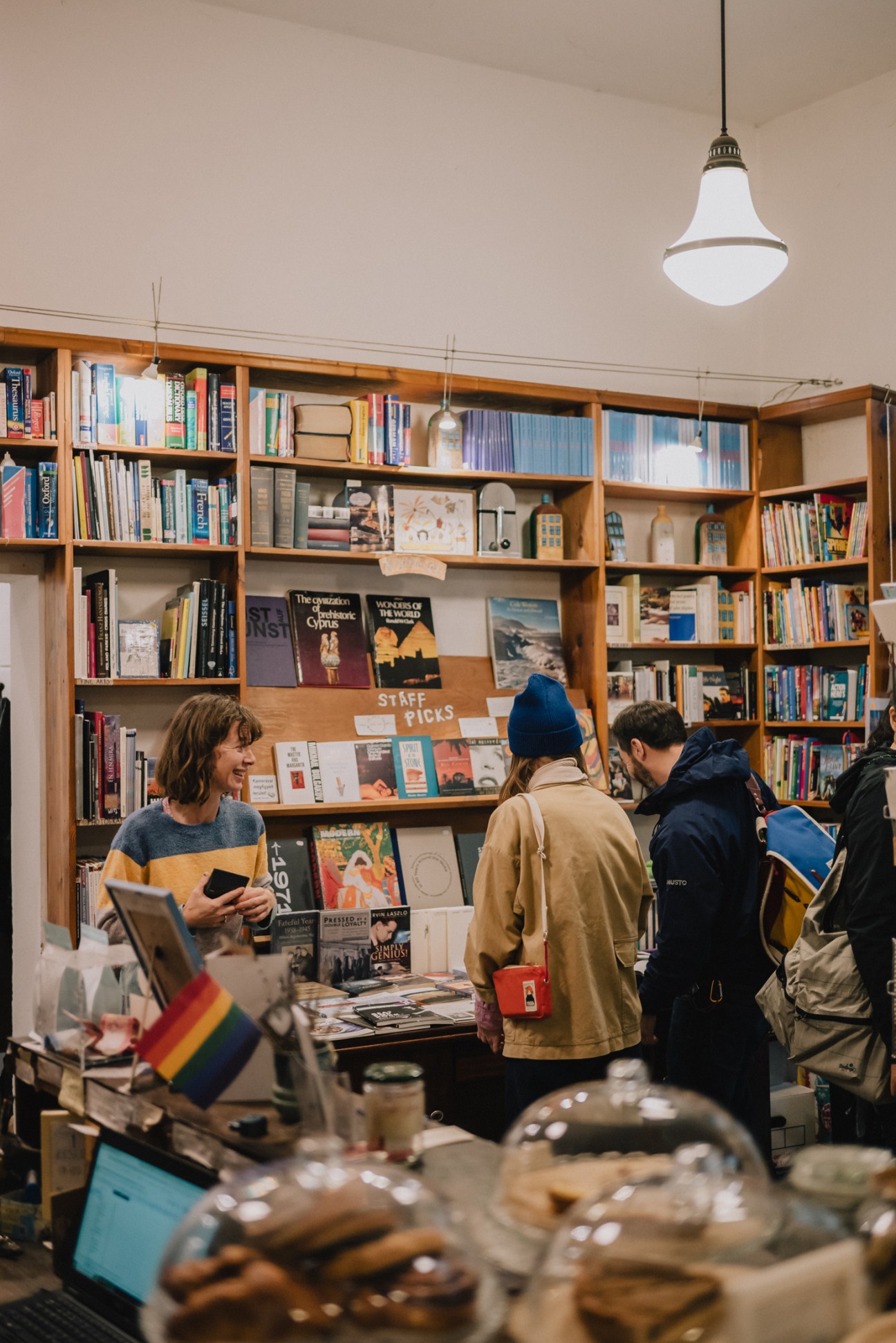 Shelves of Hungarian authors in English translation at Massolit