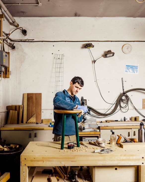 Manufacto programme session showing children learning woodworking skills