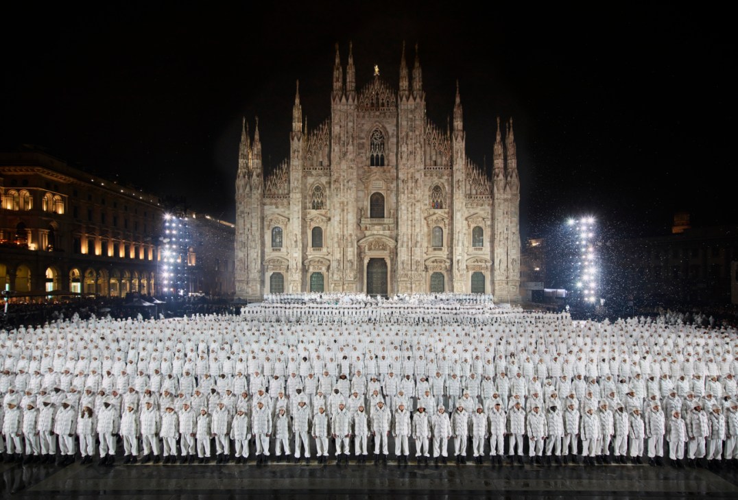 Moncler celebrates its 70th anniversary in Piazza Duomo
