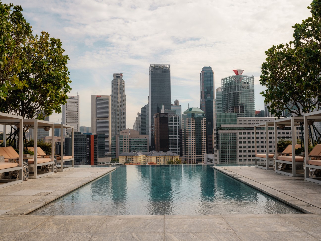 Panoramic view of Singapore's skyline from the Mondrian Singapore Duxton