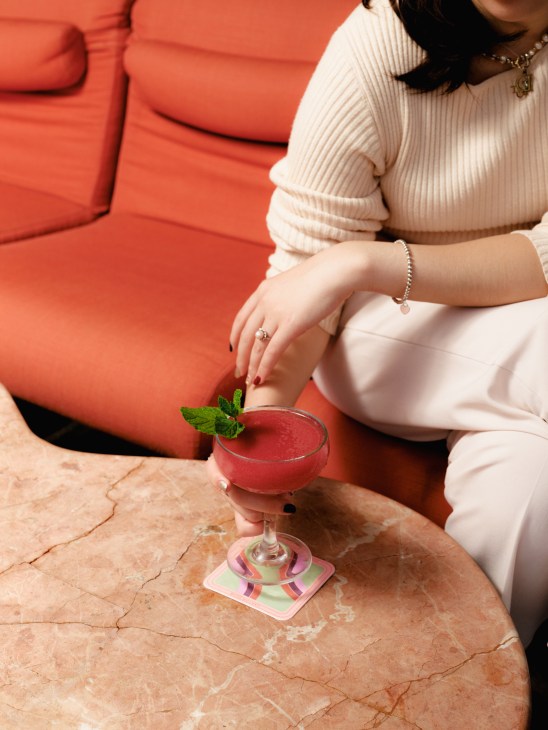 Cocktail being prepared at a stylish bar in Singapore