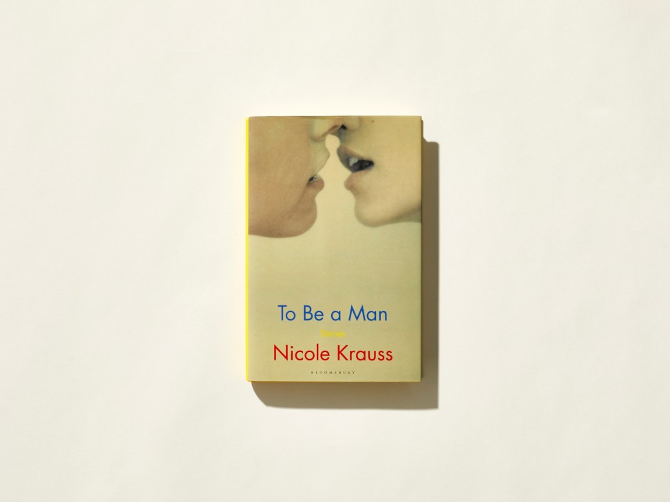 Book cover for To Be a Man by Nicole Krauss showing two faces in profile about to kiss