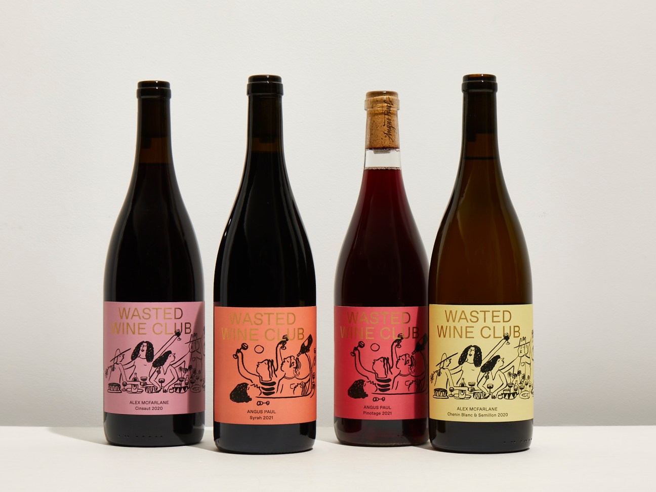 Wasted Wine Club label design