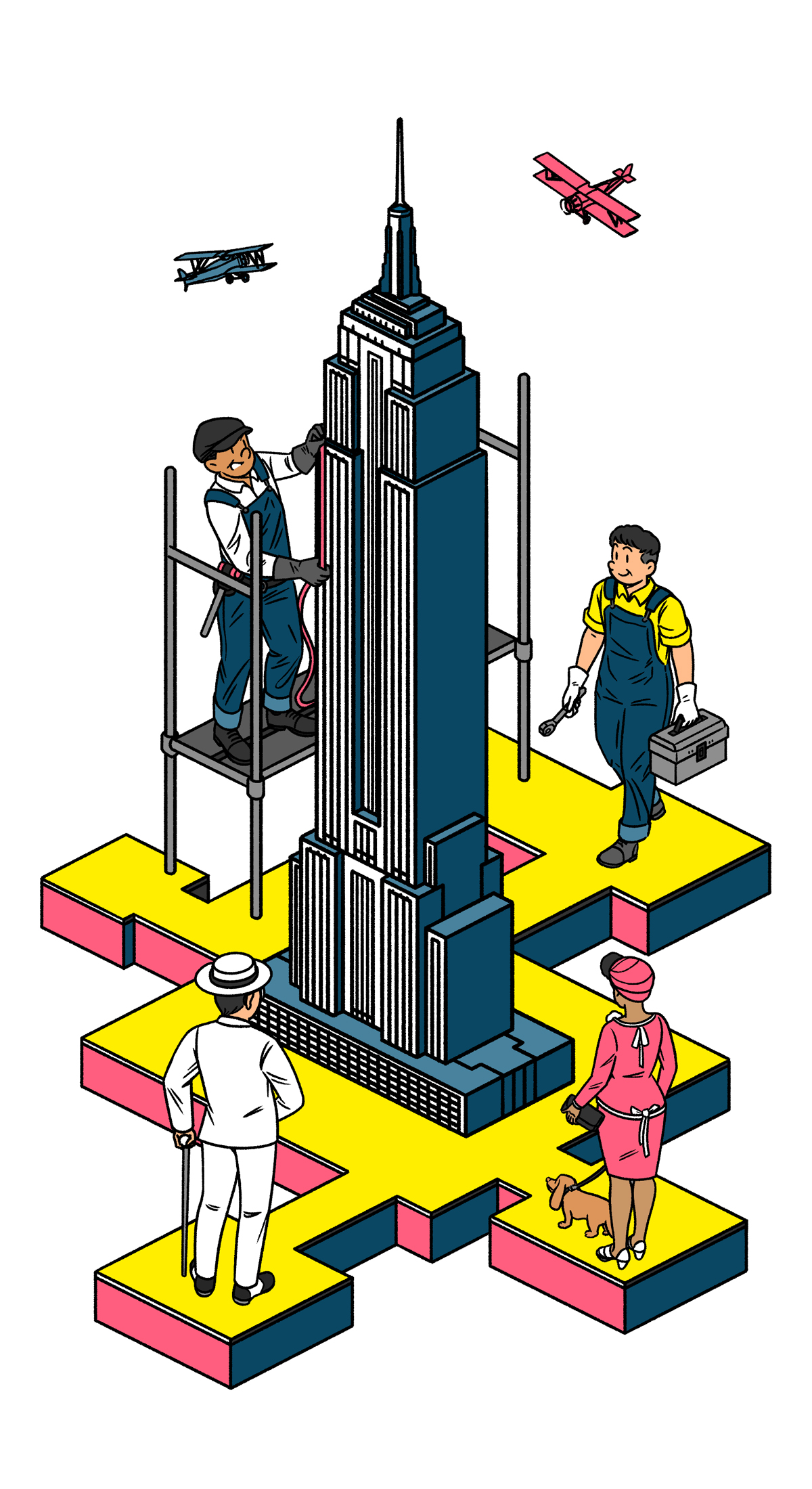 Workers at the Empire State Building construction site