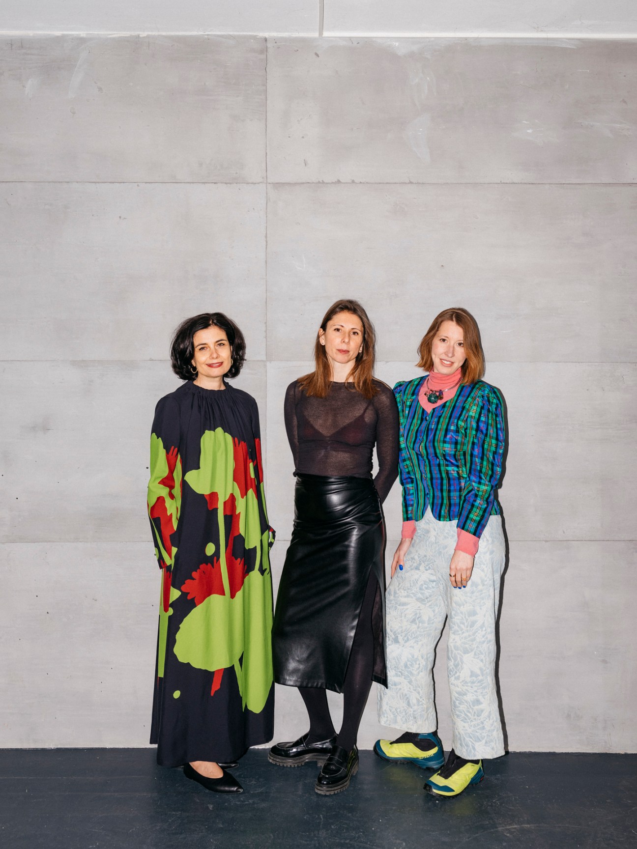 Frédérique Hutter with Last Tango curators Linda Jensen and Arianna Gellini in art space
