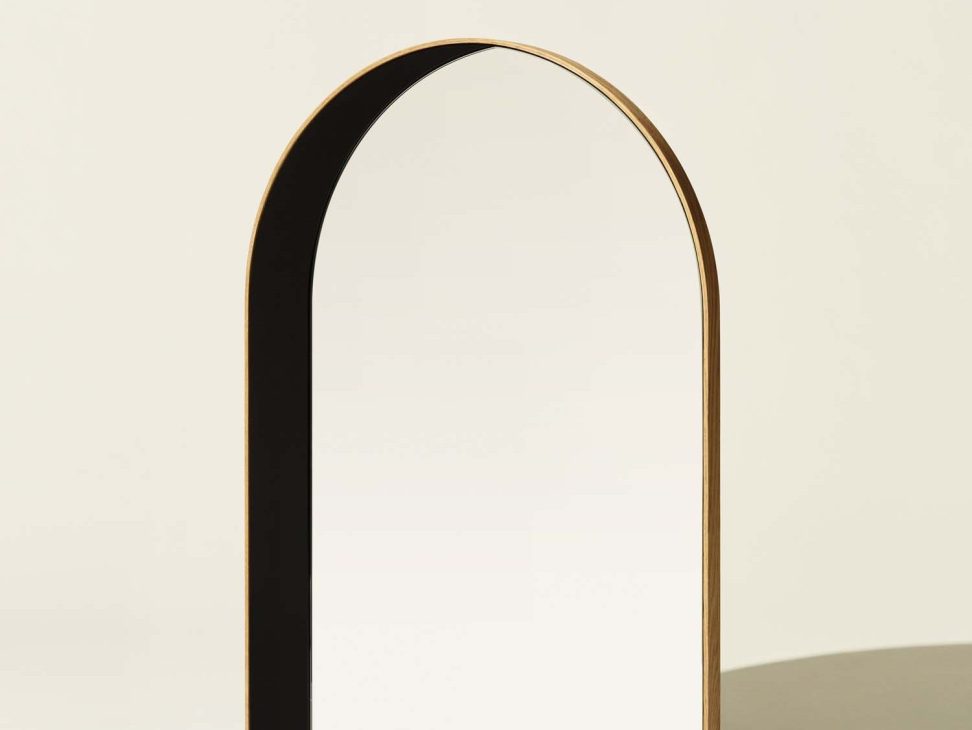 Arch Window Mirror by Bower Studios with wooden frame and arched top design