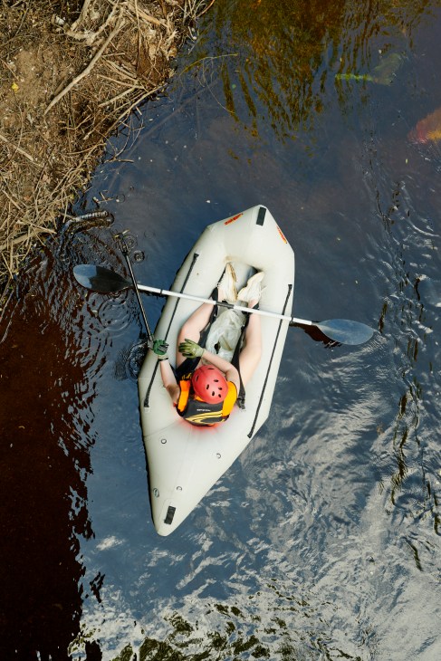 Small boat used by volunteers to clean Oslo's Akerselva river