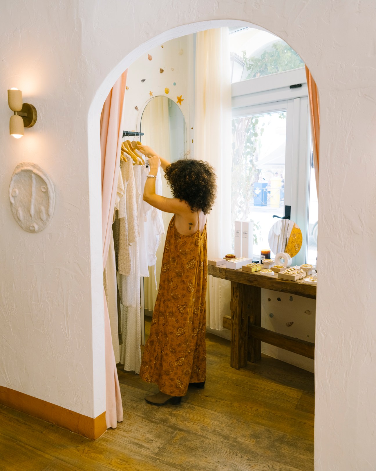 Curated clothing selection at Montesol Experimental boutique