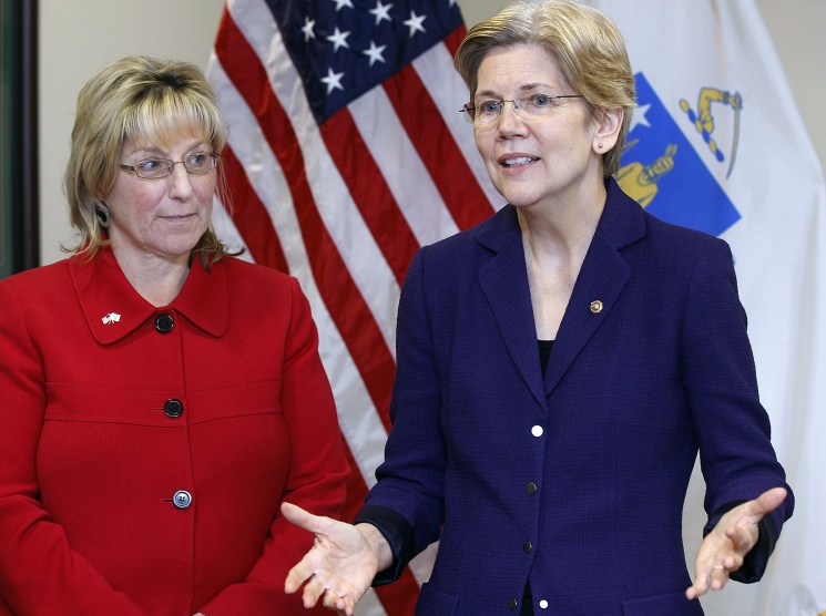 Elizabeth Warren (right)