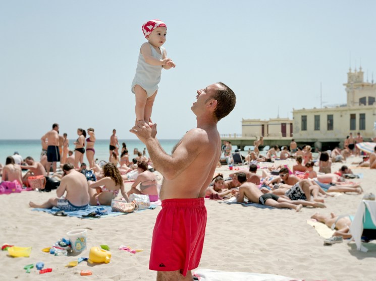 Papa and bambino Mondello beach