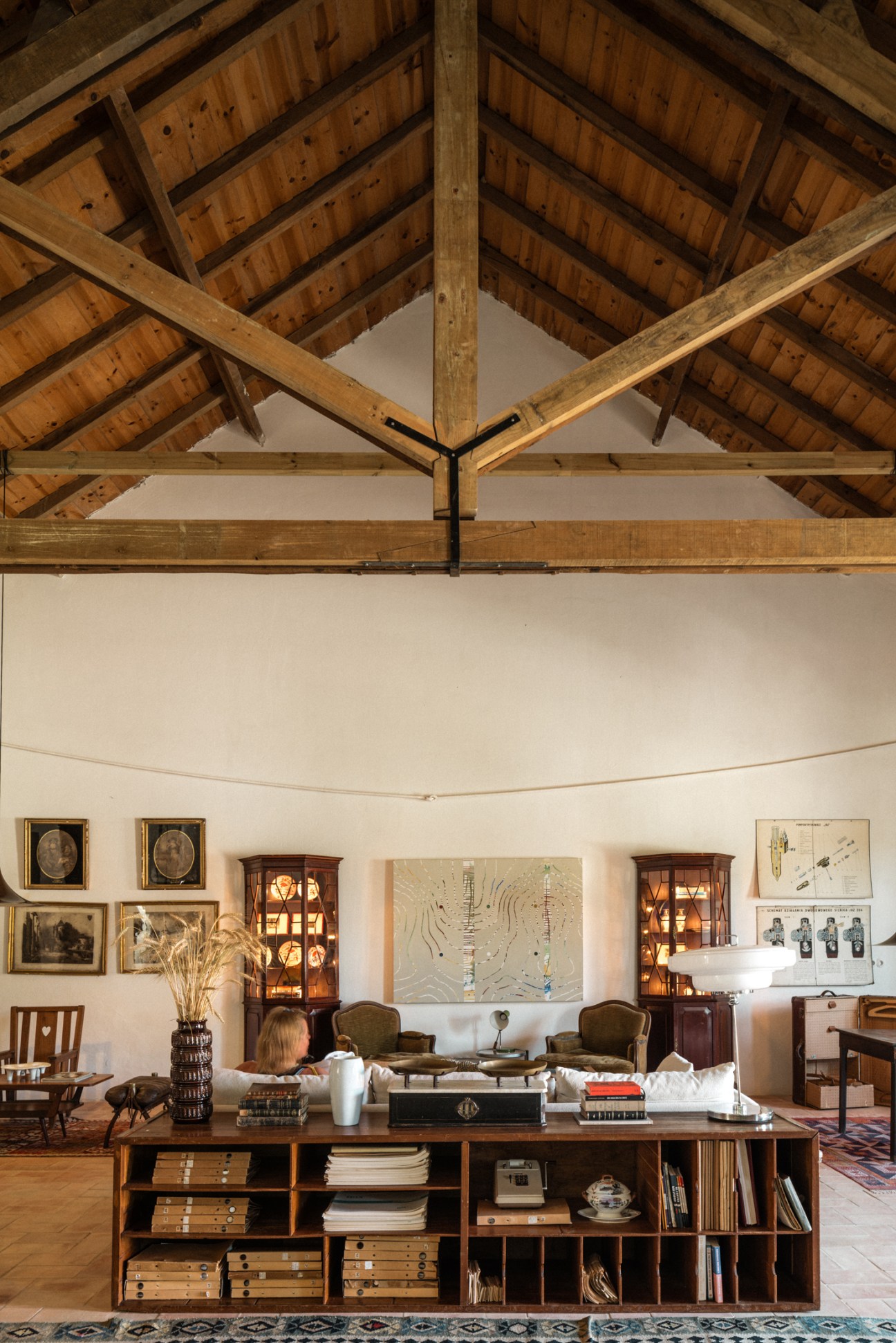 Hotel reception area with traditional elements