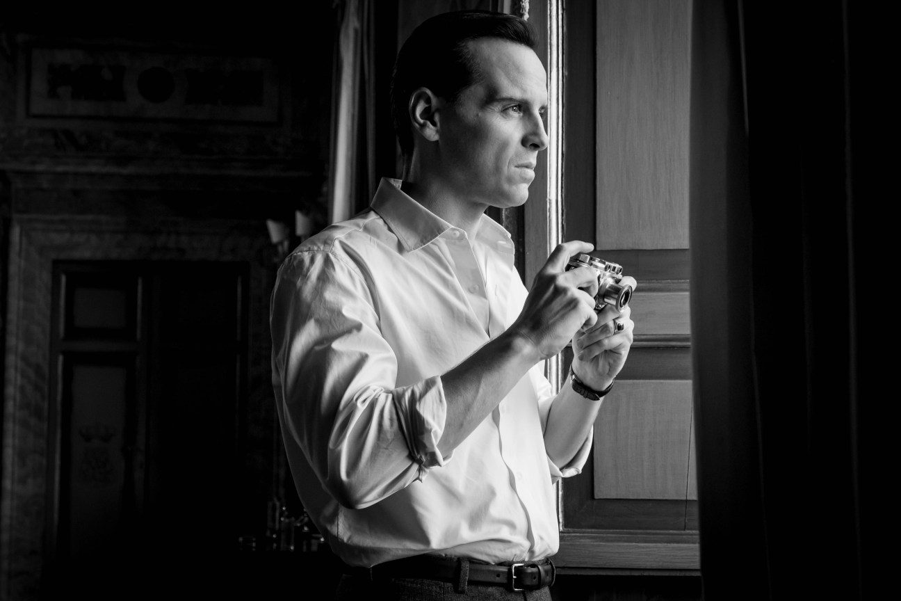Ripley star Andrew Scott black and white photo