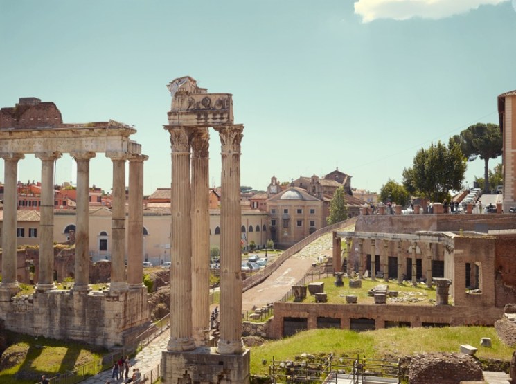 Roman ruins along the via dei Fori Imperiali
