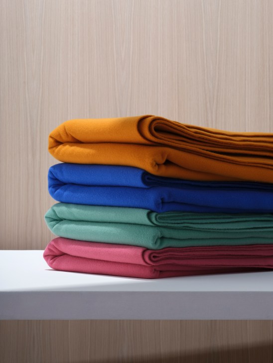 Bold blankets by Magniberg showing virgin wool construction in exaggerated dimensions