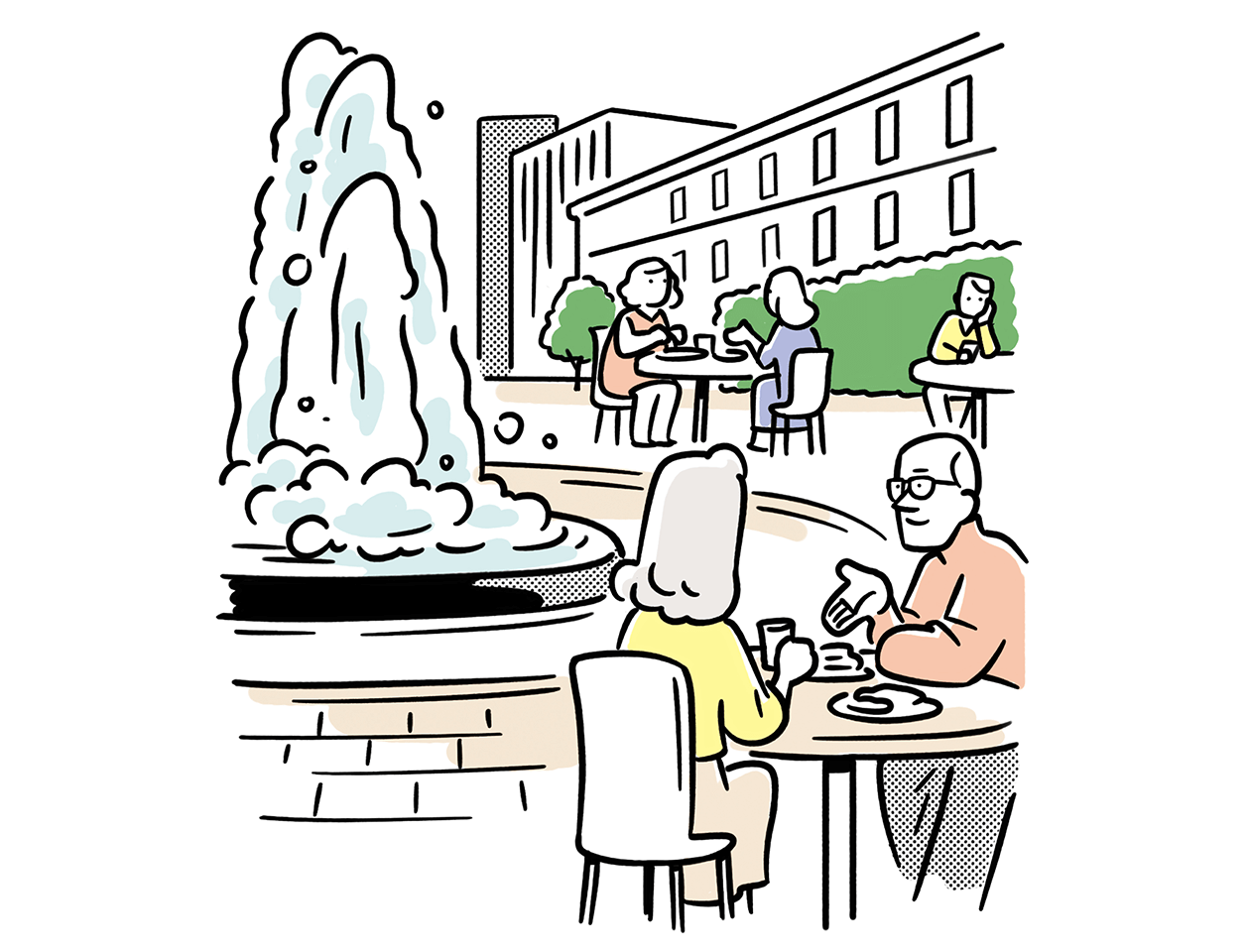 Illustration showing public space in development projects