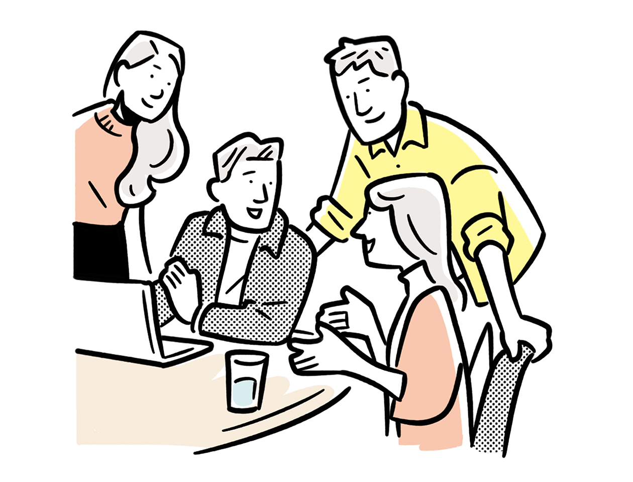 Illustration showing community participation in development