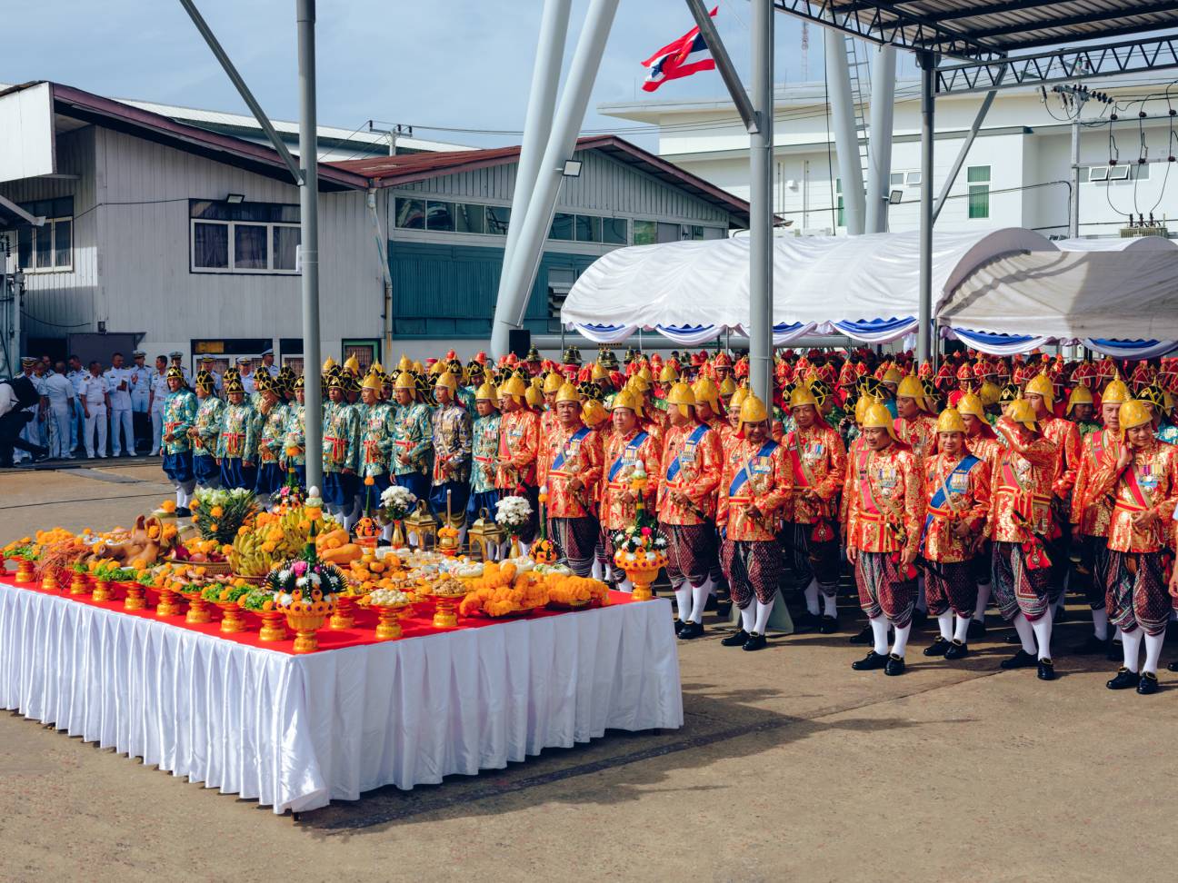 A group assembled for Thailand’s royal barge procession