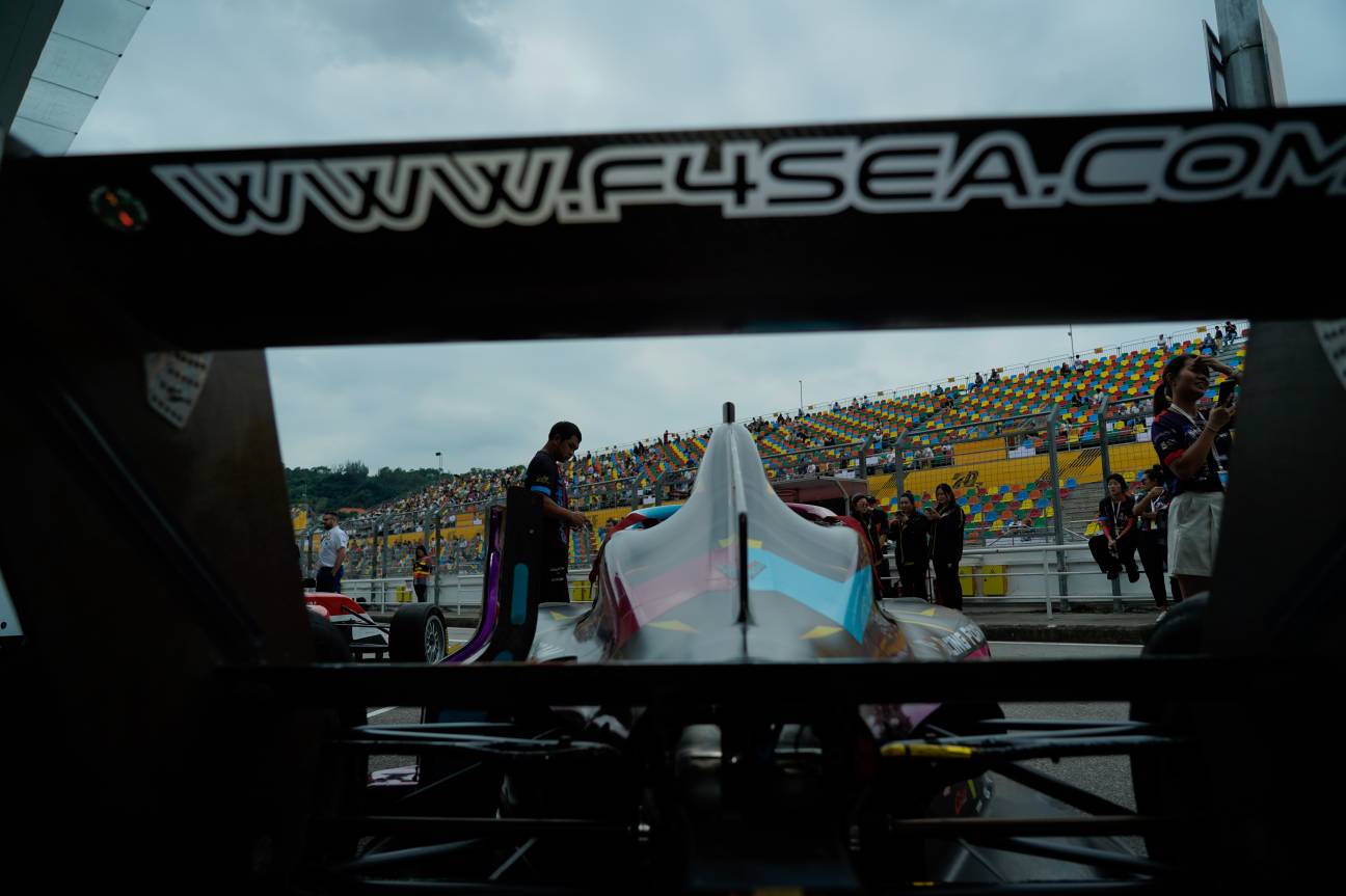The wings of a racing car.