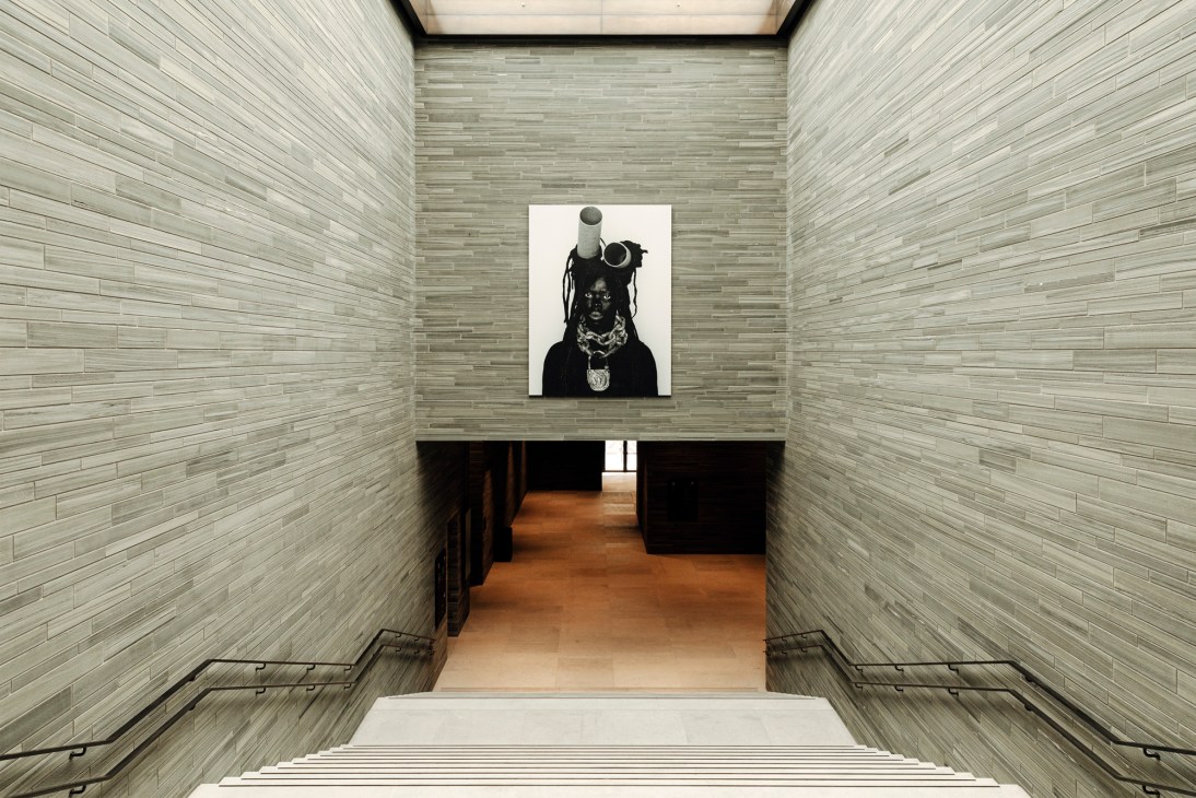 Work by Zanele Muholi displayed in museum gallery spacework