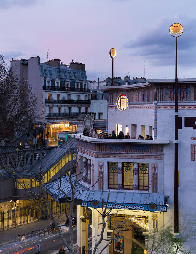 Exterior view of Le Louxor cinema in Paris showing its distinctive art deco architecture