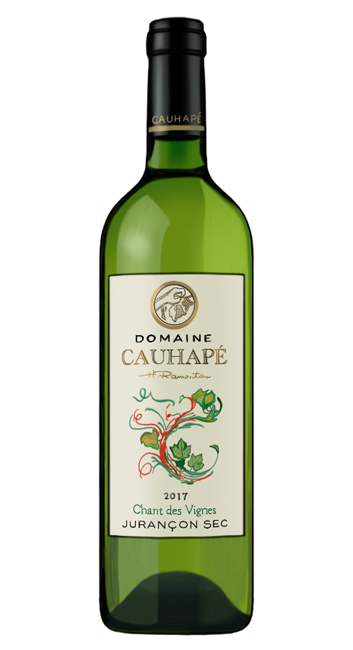 Domaine Cauhapé Chant des Vignes Jurançon Sec 2017 white wine bottle from France.