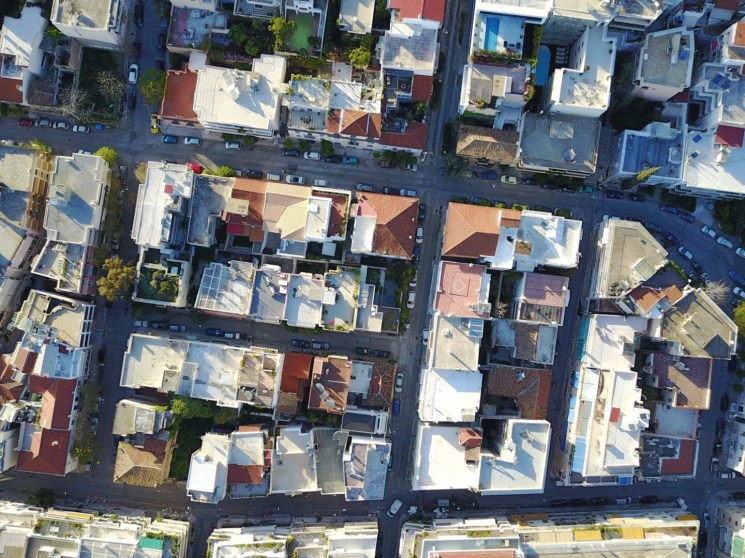 Bird's eye view of Athens