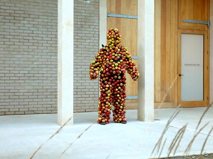 Man in an apple suit
