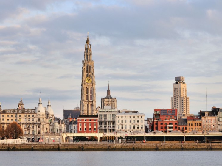 The view of Antwerp city centre.