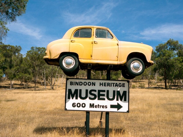 A sign in Australian countryside.