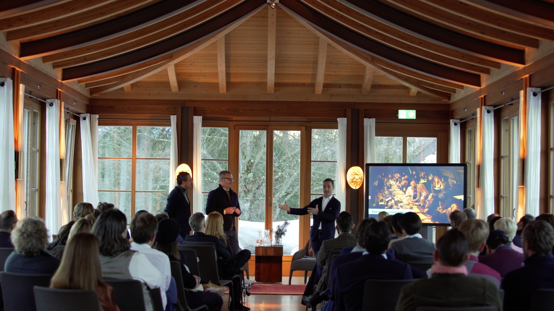 Panelists in front of an audience