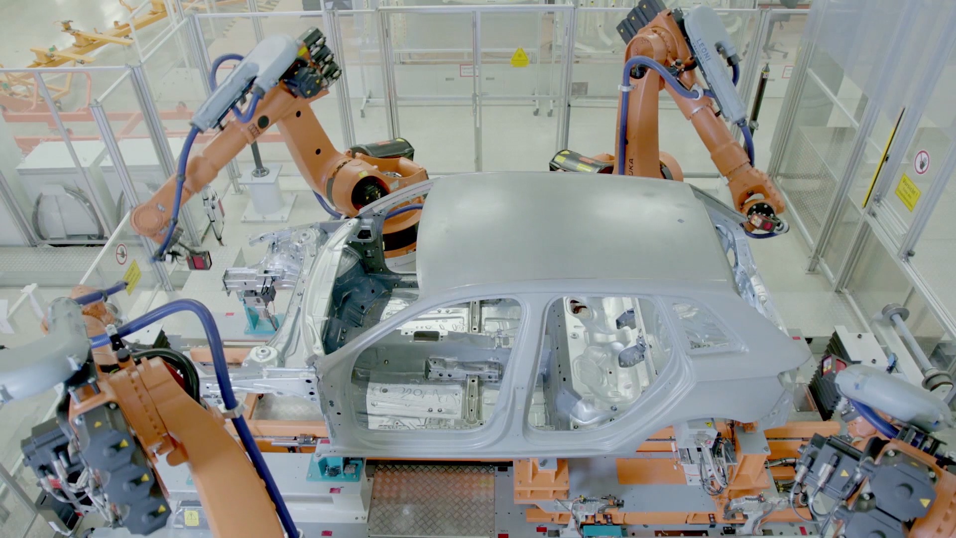 Automated car production line.