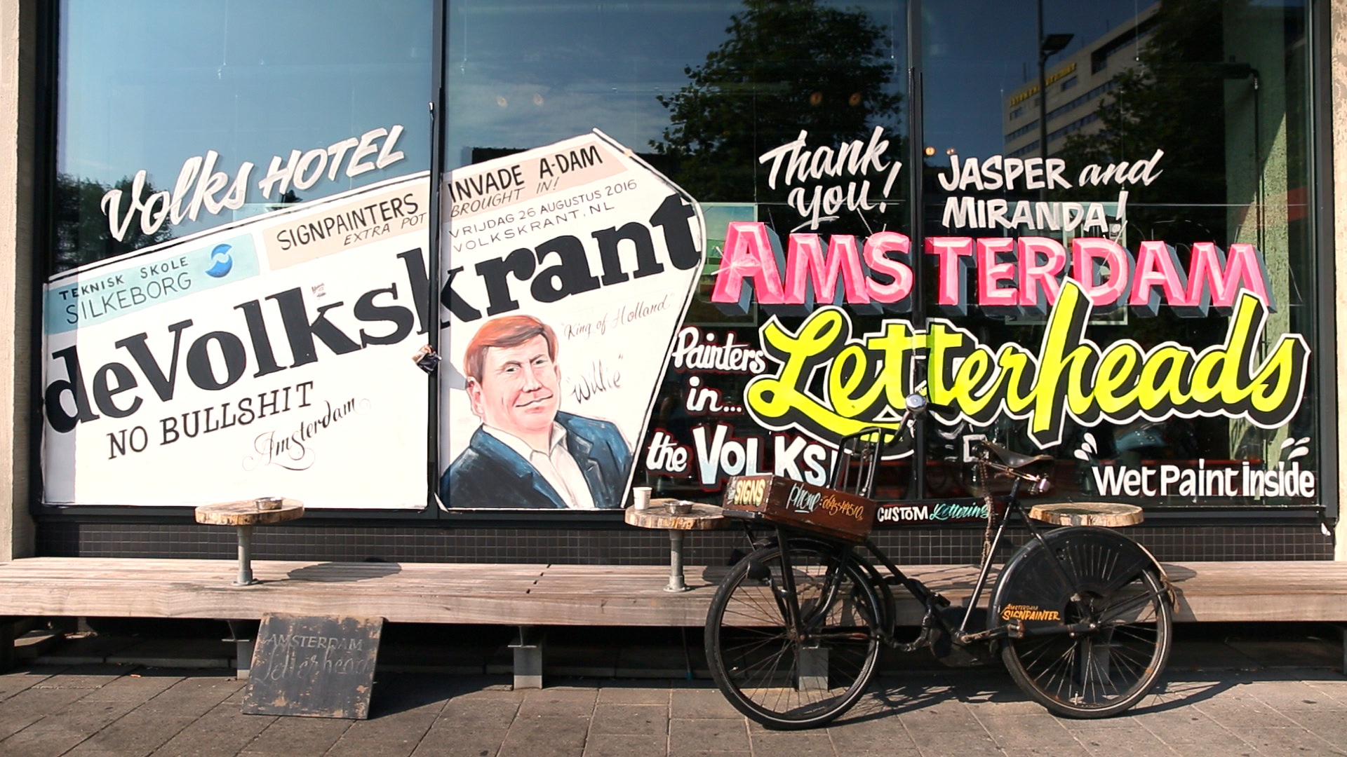 A painted window at Letterheads festival in Amsterdam.