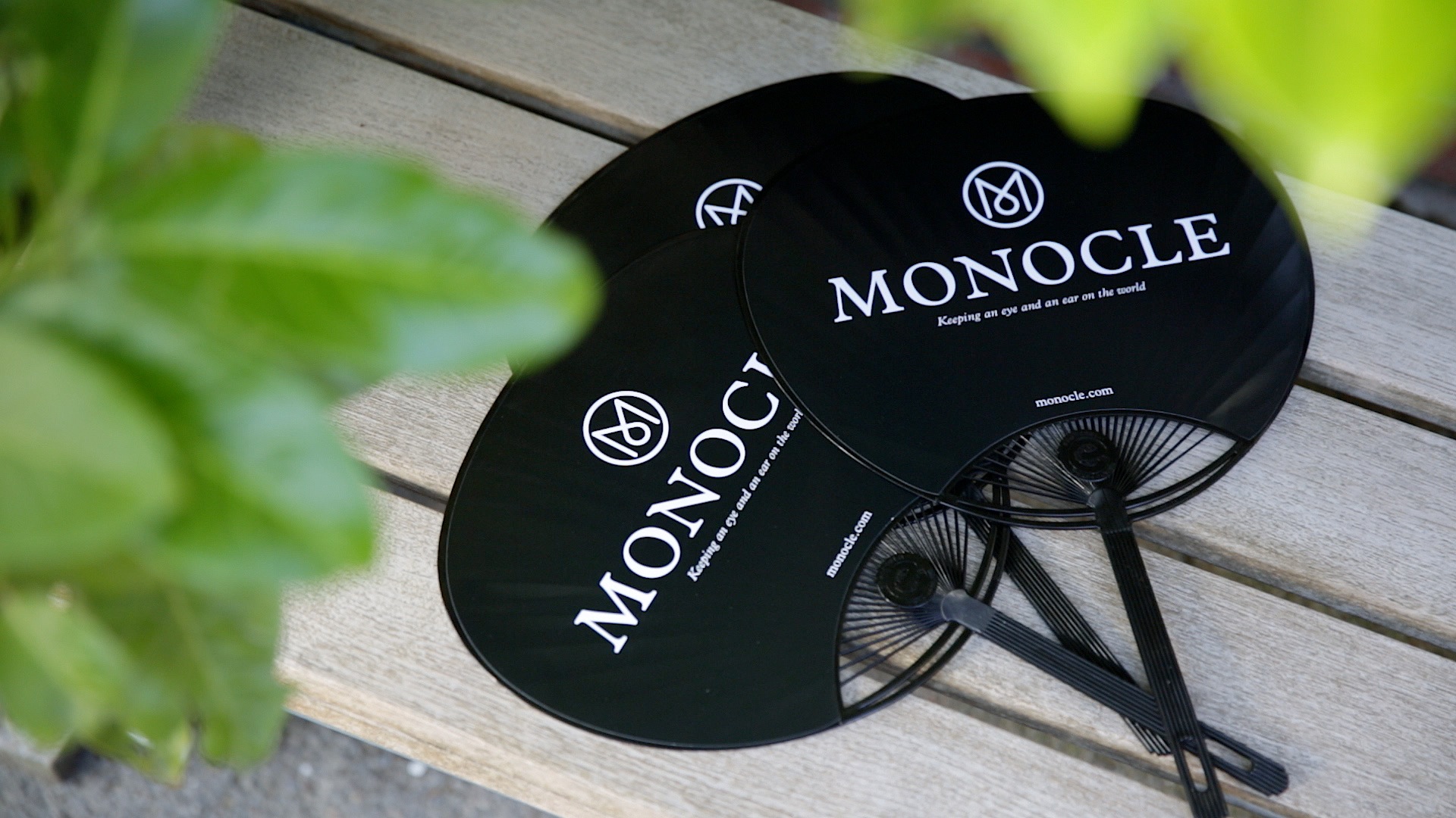 A fan with Monocle logo.