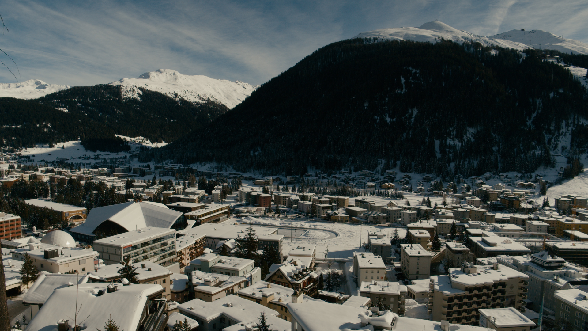 An overview of the town of Davos