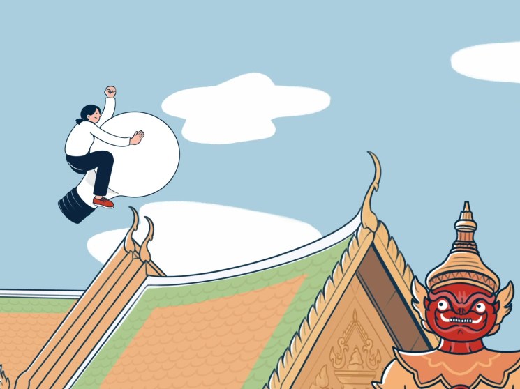 An illustration of Thai ancient architecture