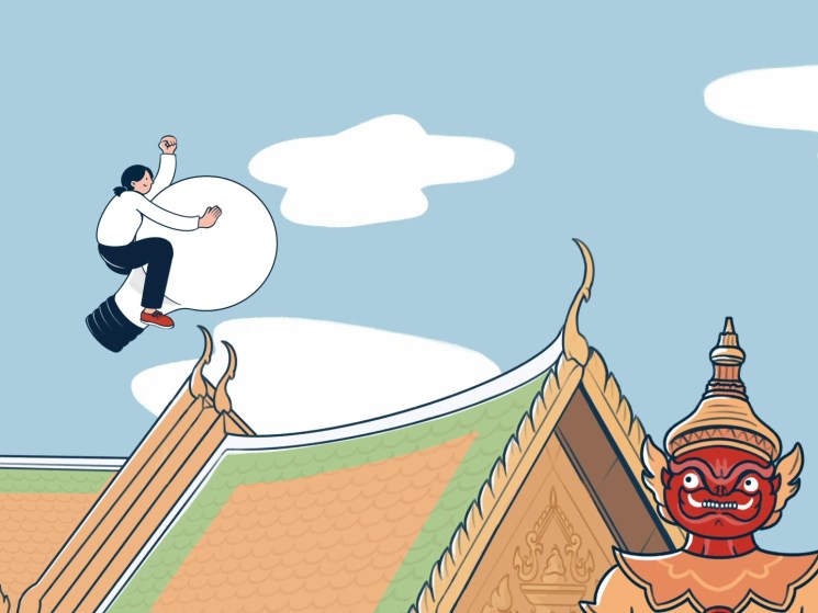 An illustration of Thai ancient architecture