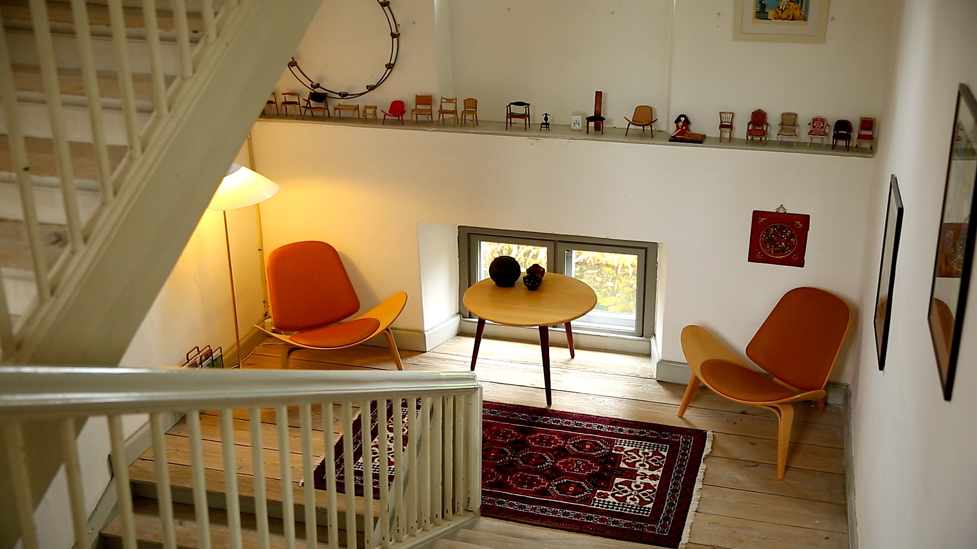 Chair models on display at Hellerup Estate.