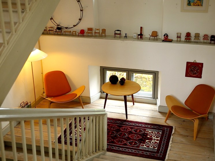 Chair models on display at Hellerup Estate.