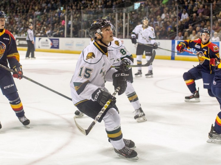Ice hockey players in London, Ontario.