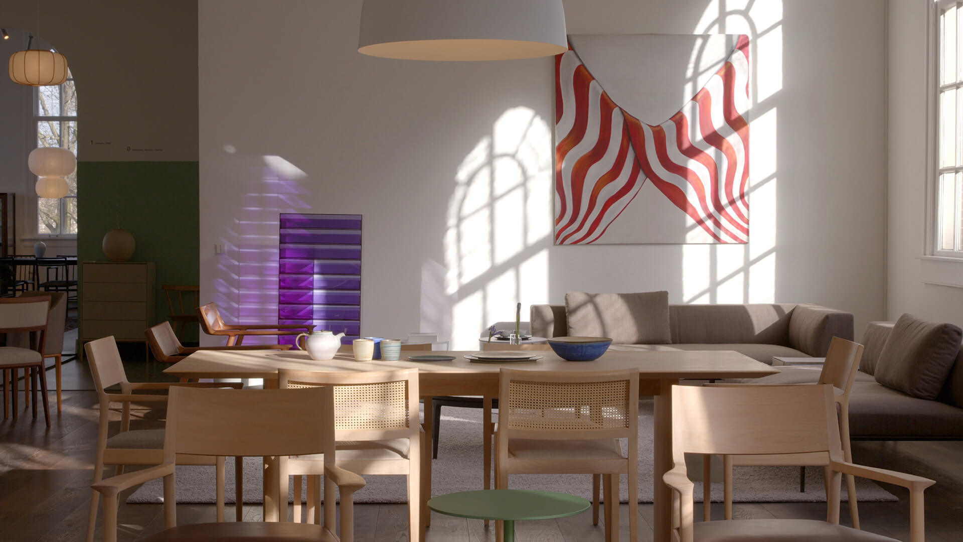 Furniture display in a shop.