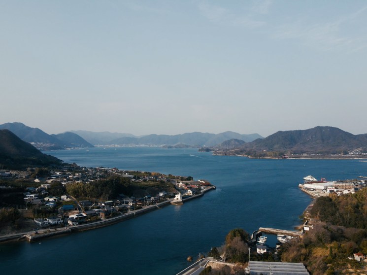 Aerial view of an island in Seto Inland Sea