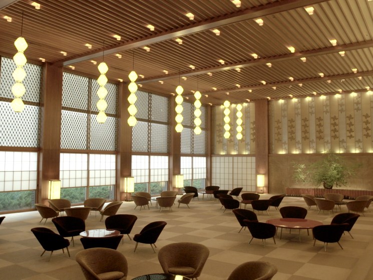 The interior of Okura hotel in Tokyo.