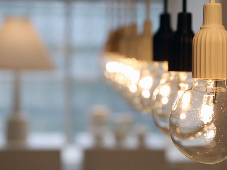 A string of lights displayed at Fuorisalone.