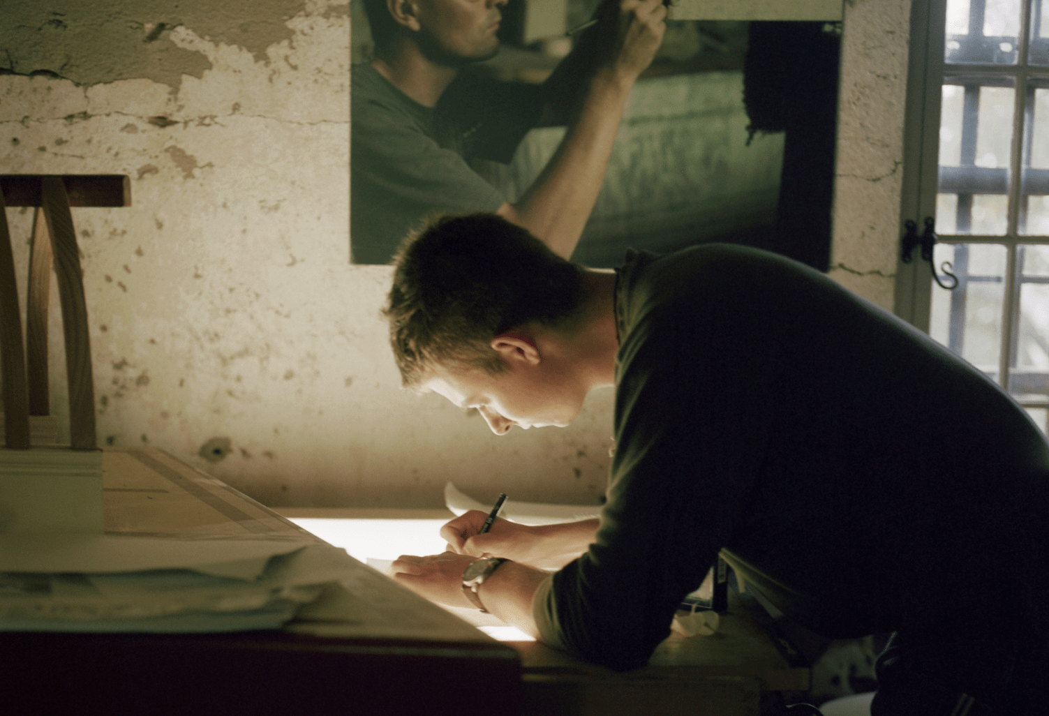 art student working on a sketch