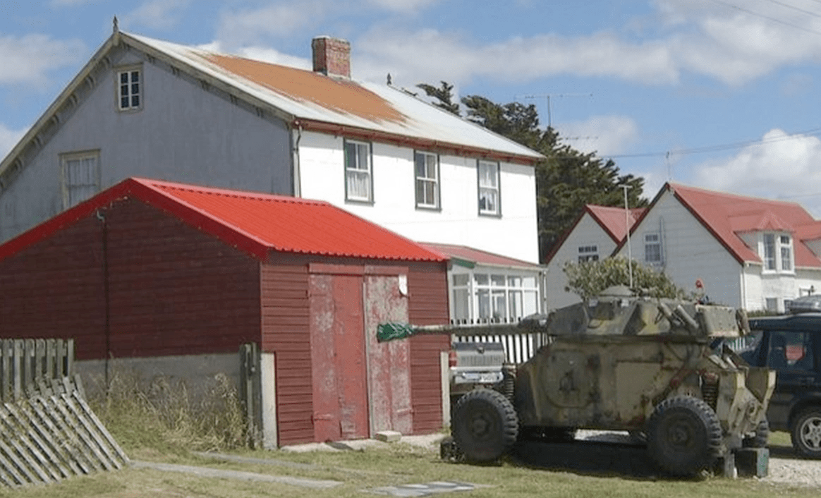 tank and house, Falkland Islands