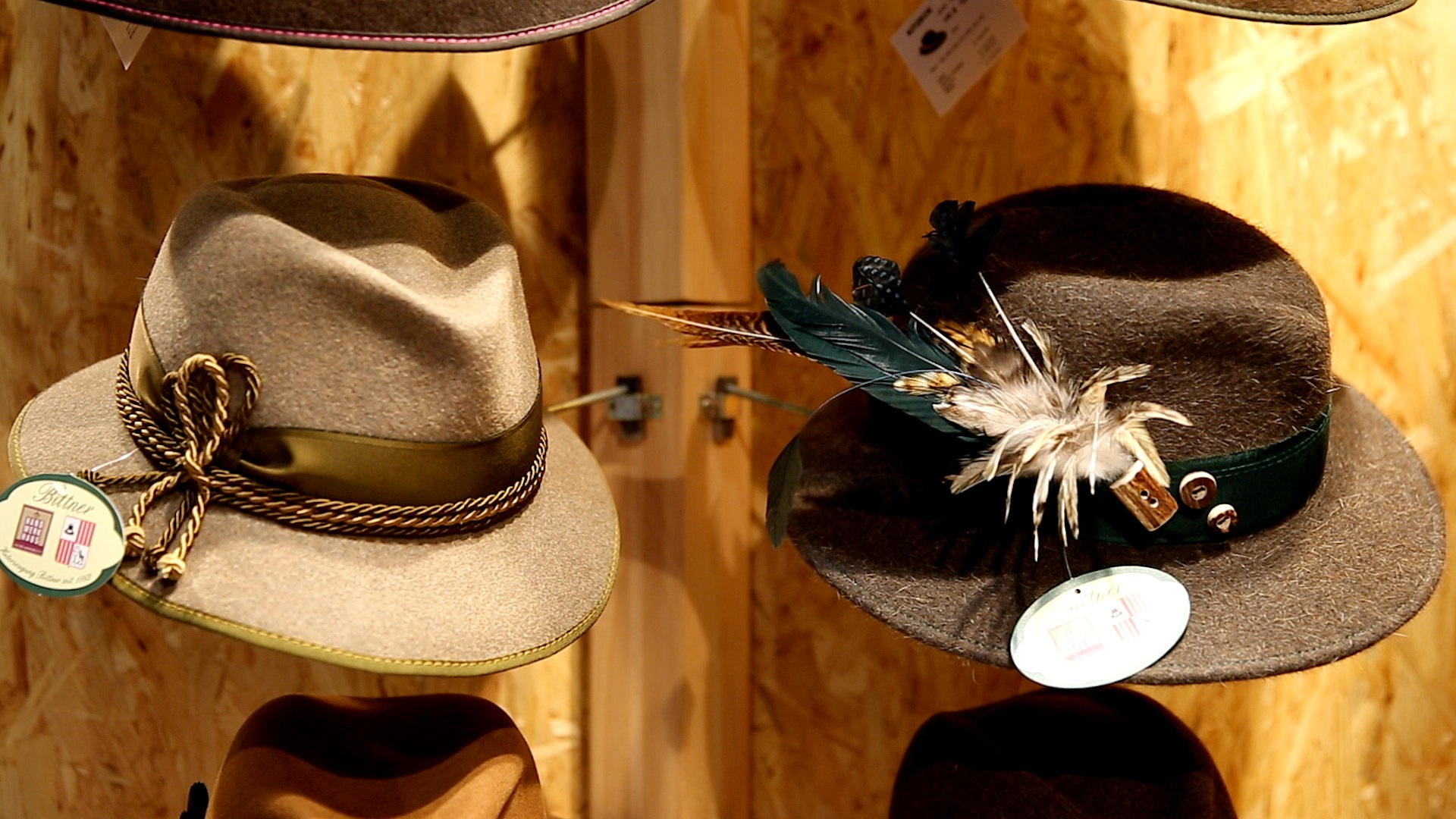 Traditional hats on display.