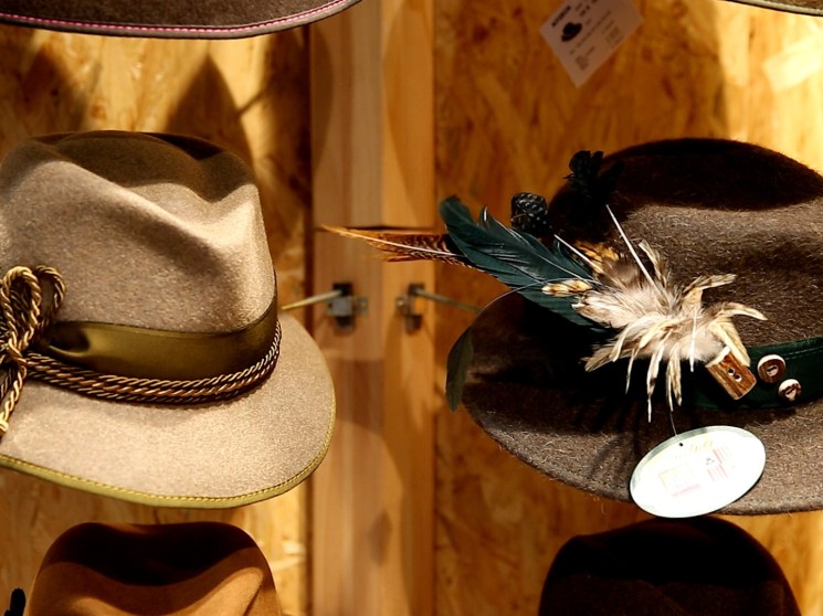 Traditional hats on display.