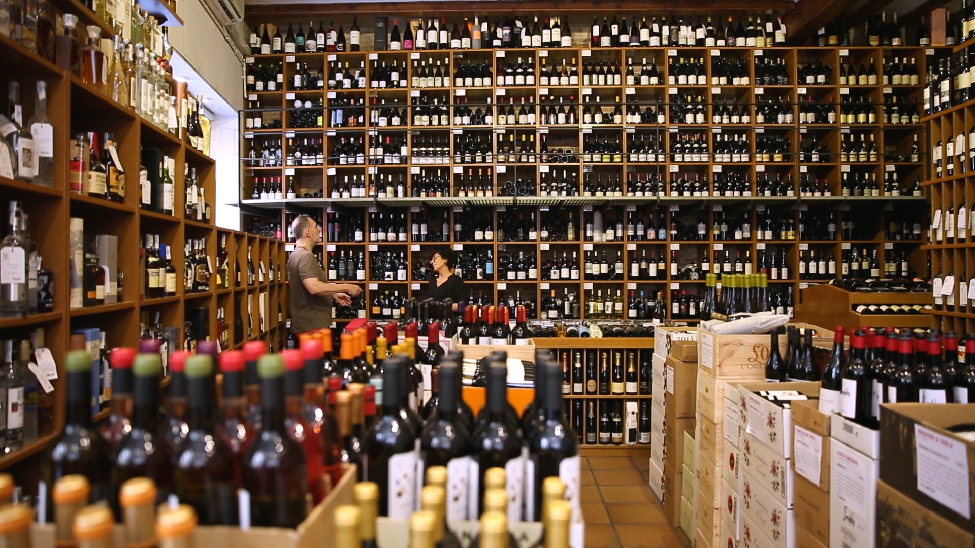 Interior of the shop Vila Viniteca in Barcelona.