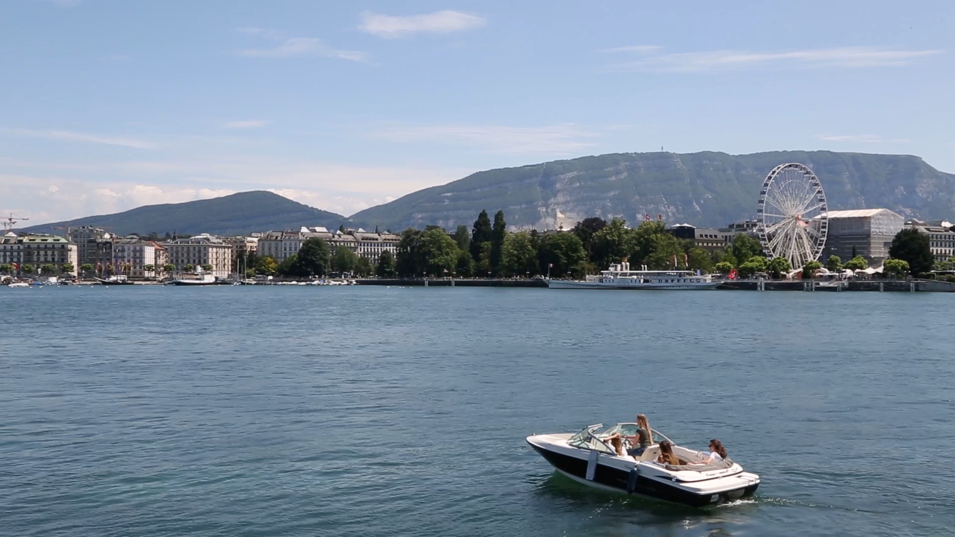 People on a boat in Geneva